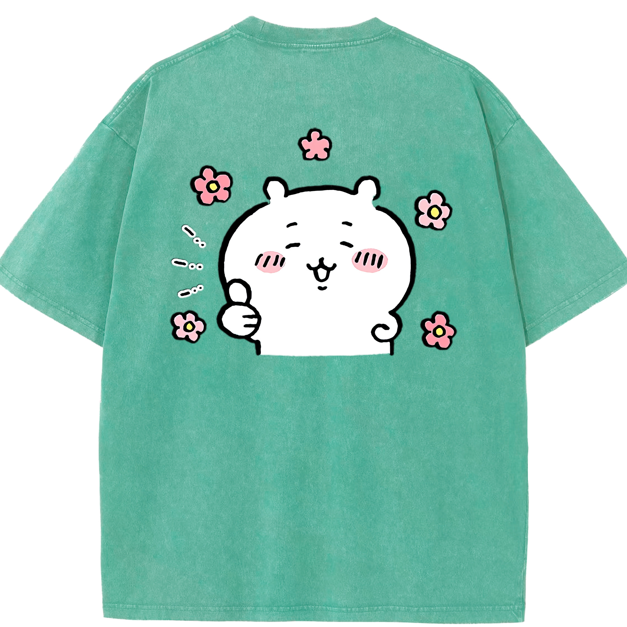 （画像用） ちいかわ ちいかわ Chii-kawa chiikawa 綿100% ヴィンテージ風 半袖Tシャツ（背面プリント）